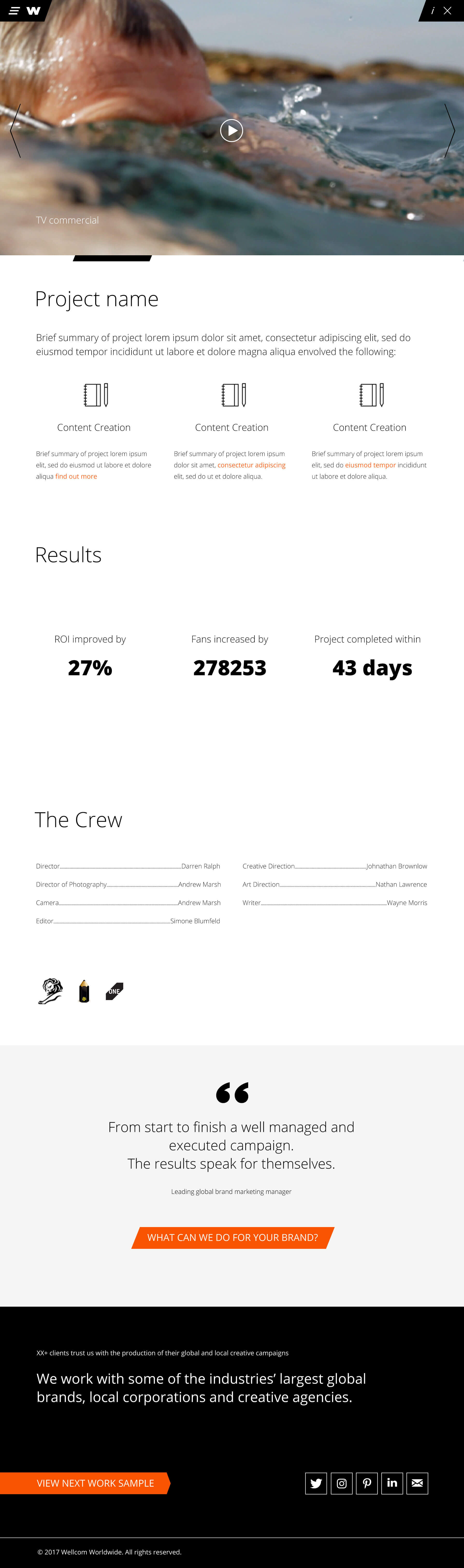 Project case study page design
